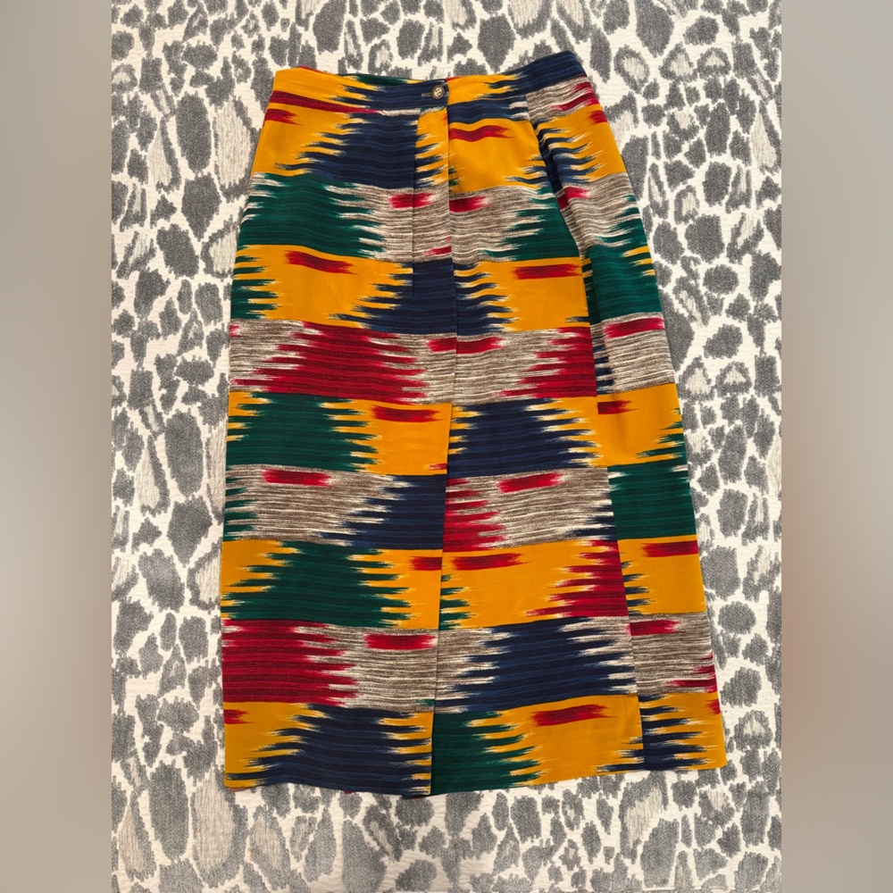 Vintage Jones New York Wrap Skirt Tribal 100% Silk